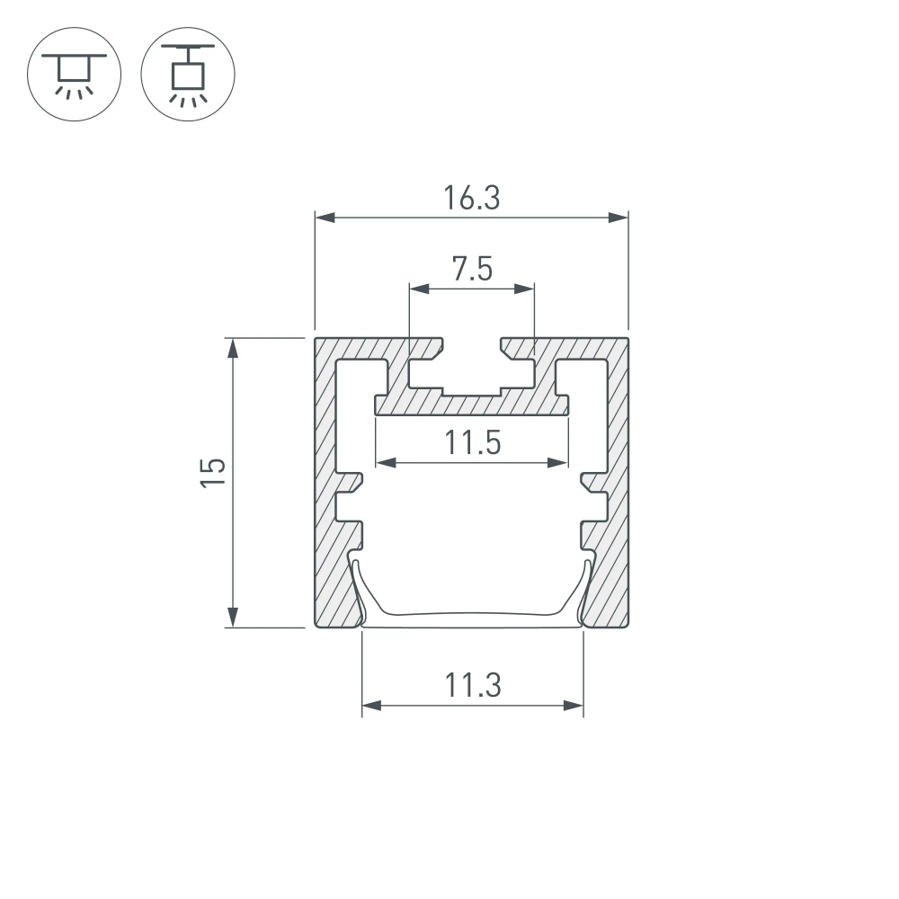 Профиль PDS-ZM-PLUS-2000 ANOD (Arlight, Алюминий) 035020