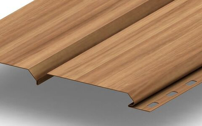 Сайдинг металлический L -Брус ECOSTEEL Текстурированный 0.5мм Кедр (в наличии)