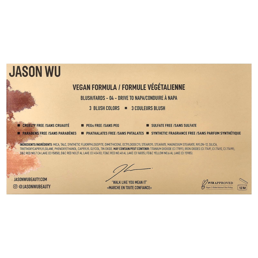 Jason Wu, Blush Trio, оттенок 04 Drive To Napa, 14,4 г (0,5 унции)