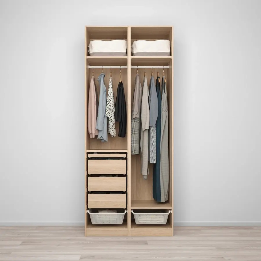 Шкаф - IKEA PAX/REINSVOLL/ПАКС/РЕИНСВОЛЛ ИКЕА, 60х100х236,4 см, светло-коричневый/темно-серый