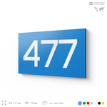 Номер на дверь 477, табличка на дверь для офиса, квартиры, кабинета, аудитории, склада, голубая 120х70 мм, Айдентика Технолоджи