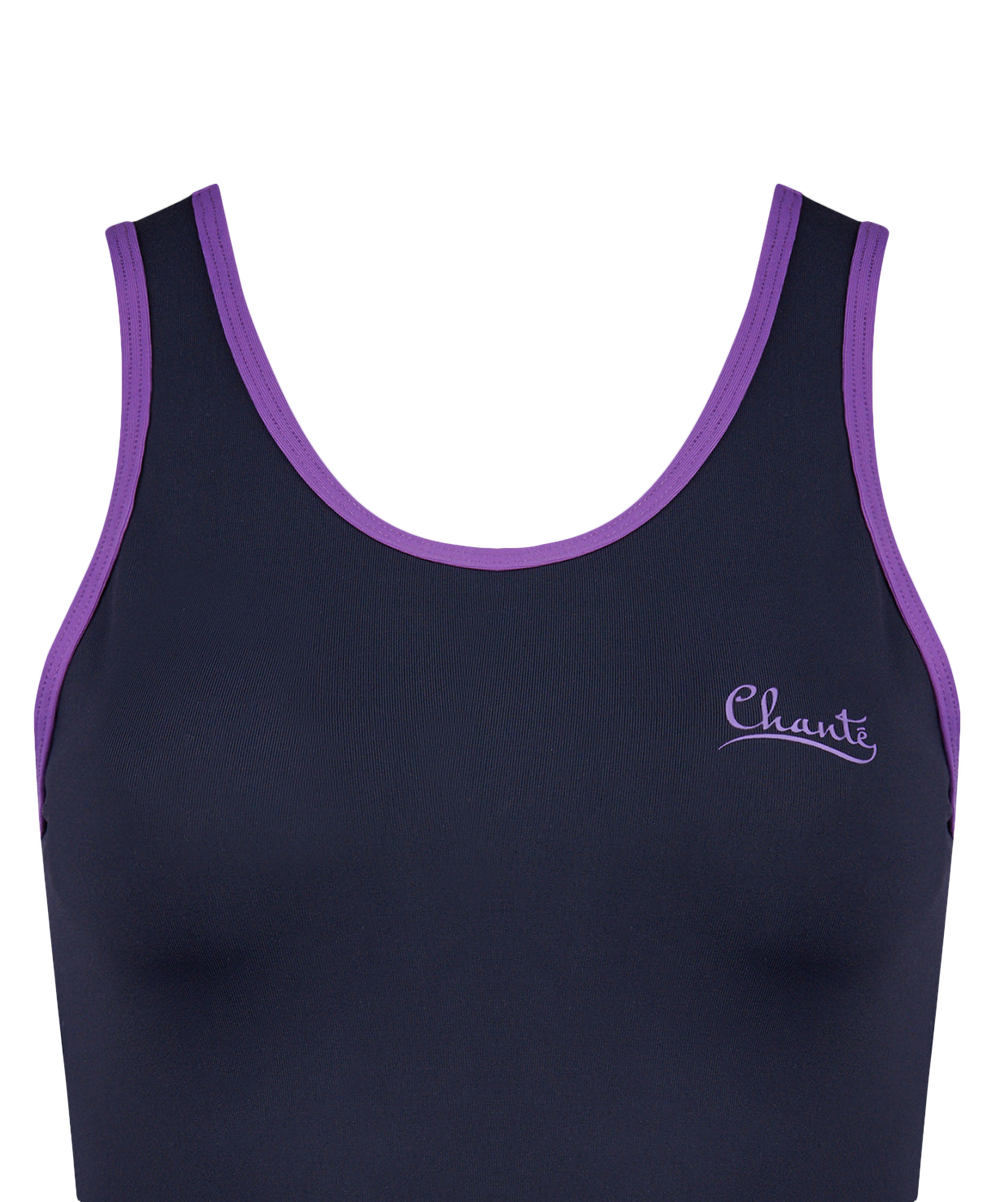 Майка гимнастическая Daniela Black/Purple, полиамид, детский