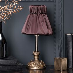 Настольная лампа Лето Weron Бронза с абажуром Адель Шоколад