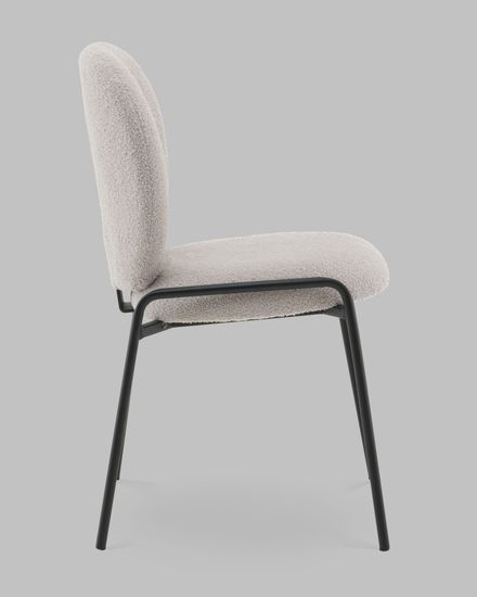 Стул Molly букле светло-серый, ножки черный металл