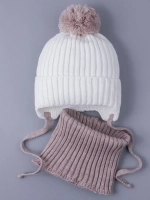 Шапка детская осенняя вязаная и снуд
