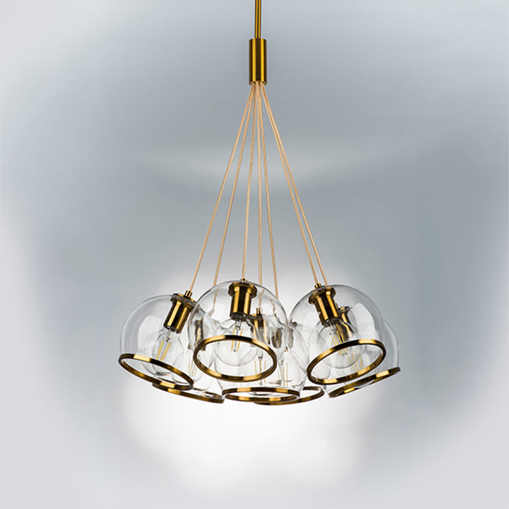 729071 Люстра SFERICO 7х40W E27 ЛАТУНЬ/ПРОЗРАЧНЫЙ