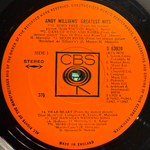 Andy Williams - Andy Williams' Greatest Hits (Англия 1970г.)