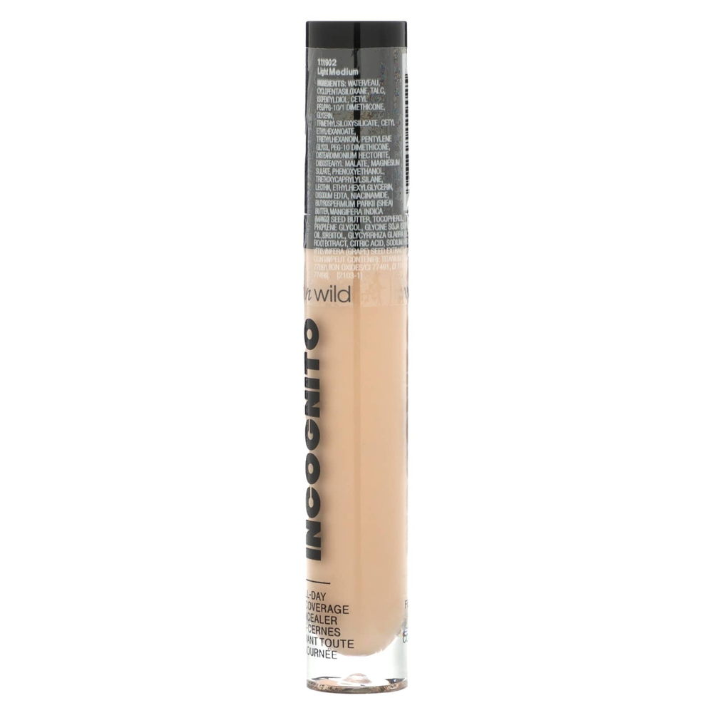 wet n wild, Megalast Incognito, консилер для полного покрытия на весь день, легкая средняя, 5,5 мл (0,18 жидк. унц.)