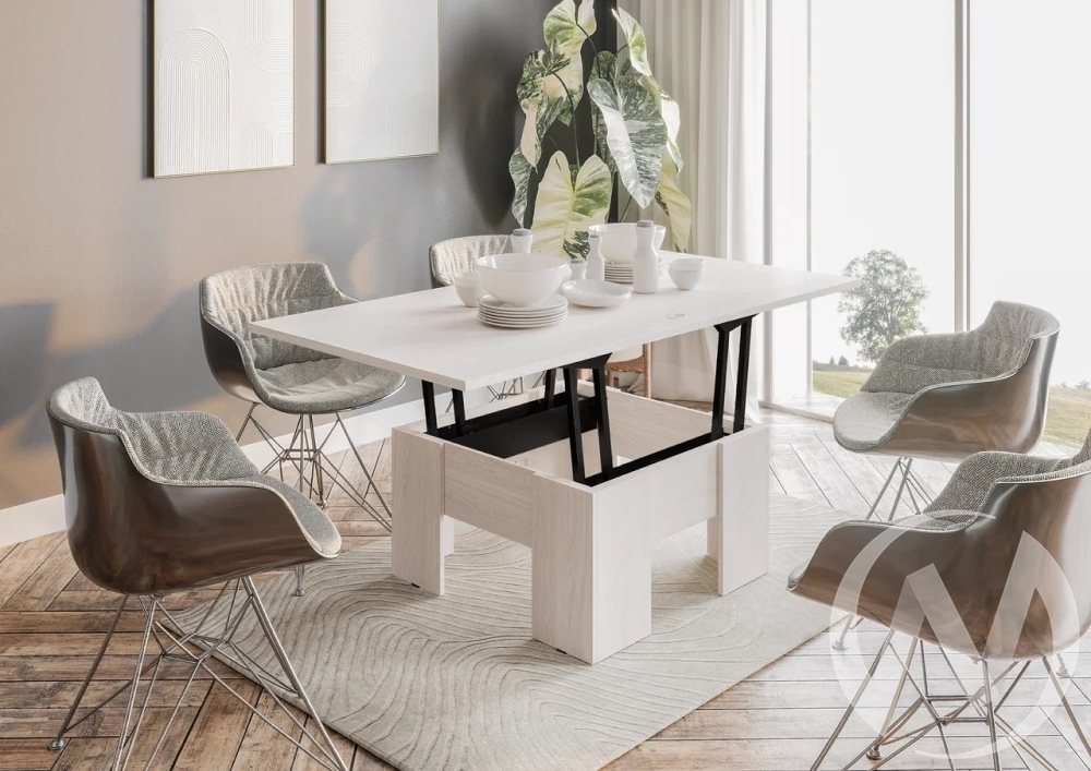 Стол Трансформер (ясень белый) 22 мм