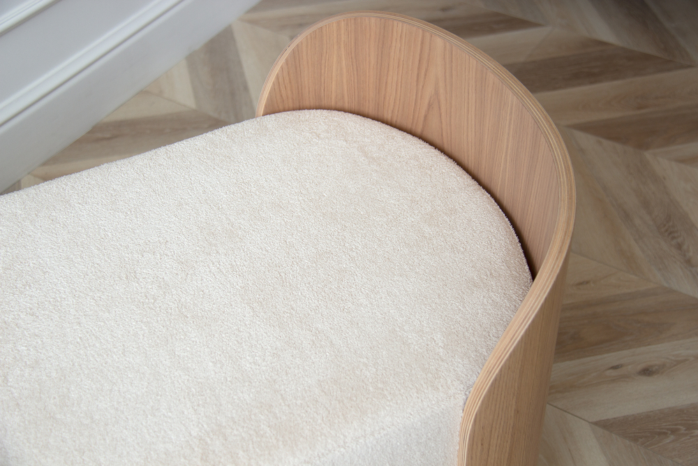 Банкетка Lagom 2 120 см (молочный, натуральный дуб)