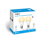TP-Link Tapo L510E (2pack)Умная лампа, E27, 806лм, 8,7Вт, 2700К, Wi-Fi 2,4 ГГц