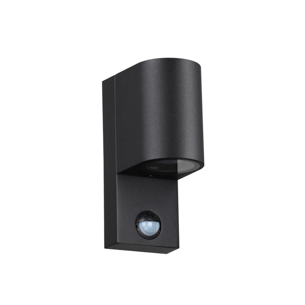 4390/1W HIGHTECH ODL23 000 черный/металл/пвх стойкий к УФ излучению Настенный светильник с датчиком движения IP44 LED GU10 14W MOTTO