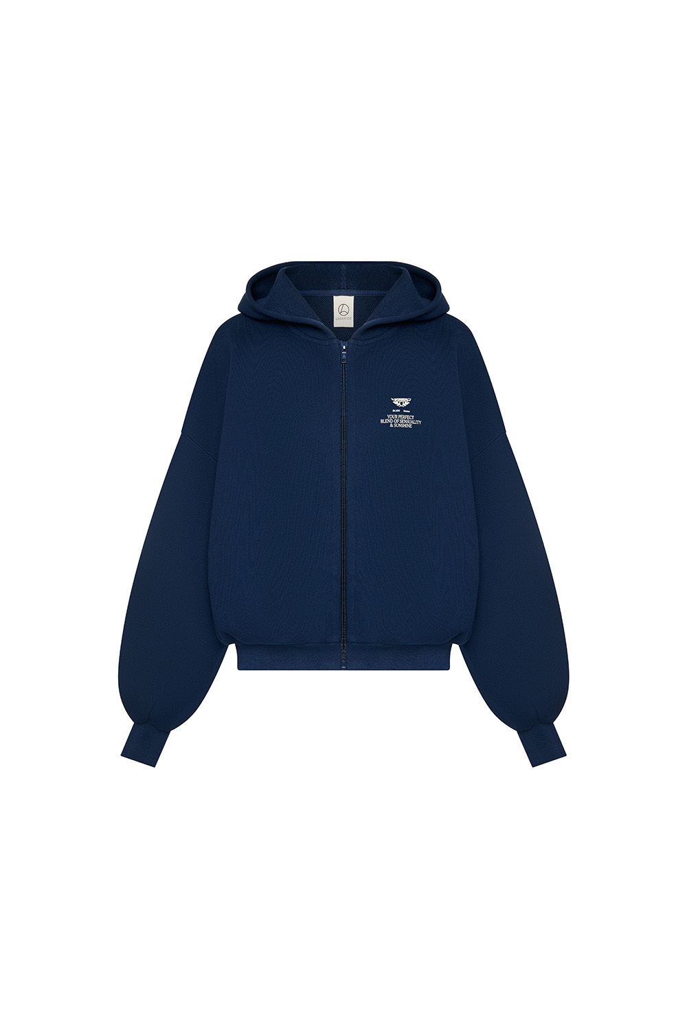 Толстовка на молнии с принтом Тёмно-синий