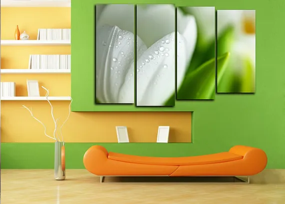 Модульная картина "Роса на лепестках"