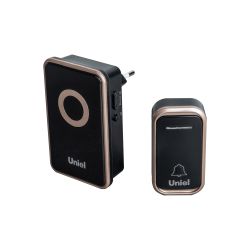 UDB-094W-R1T1-38S-BL-GL Звонок электронный. 220В. Радиус действия 150 м. Черный с золотистым. ТМ Uniel