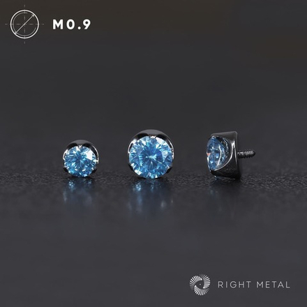 Flat Cubic Zirconia Aqua