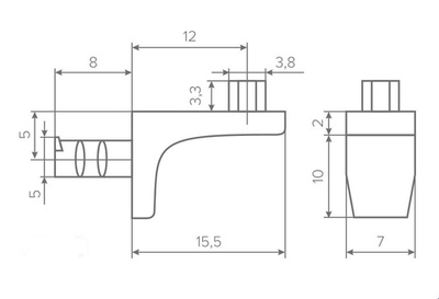 Полкодержатель под пресс забивной, никель, AQ