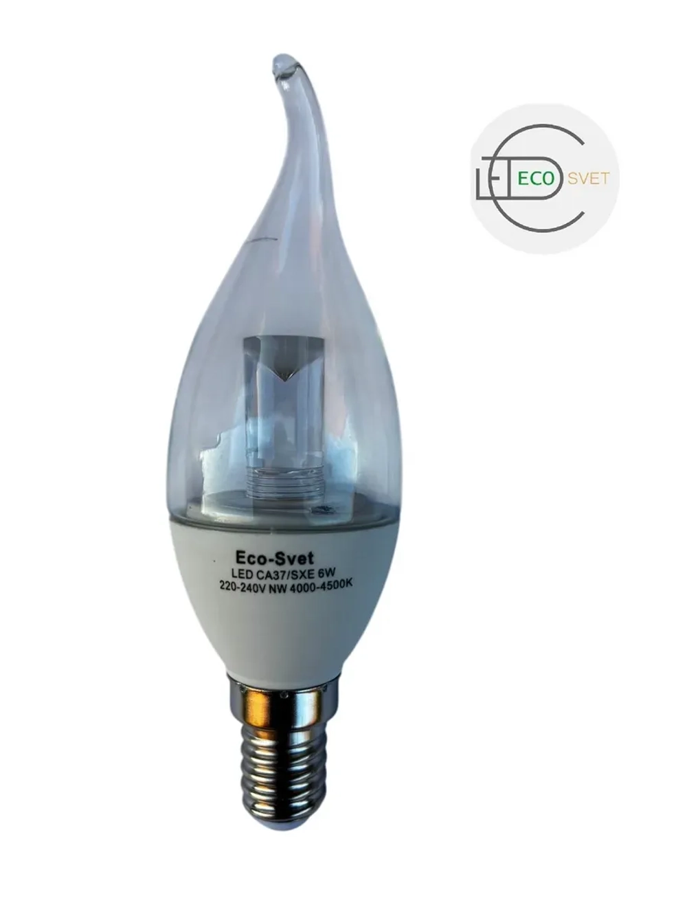 Светодиодная LED лампа CA37 6W E14 нейтр. пр 5шт