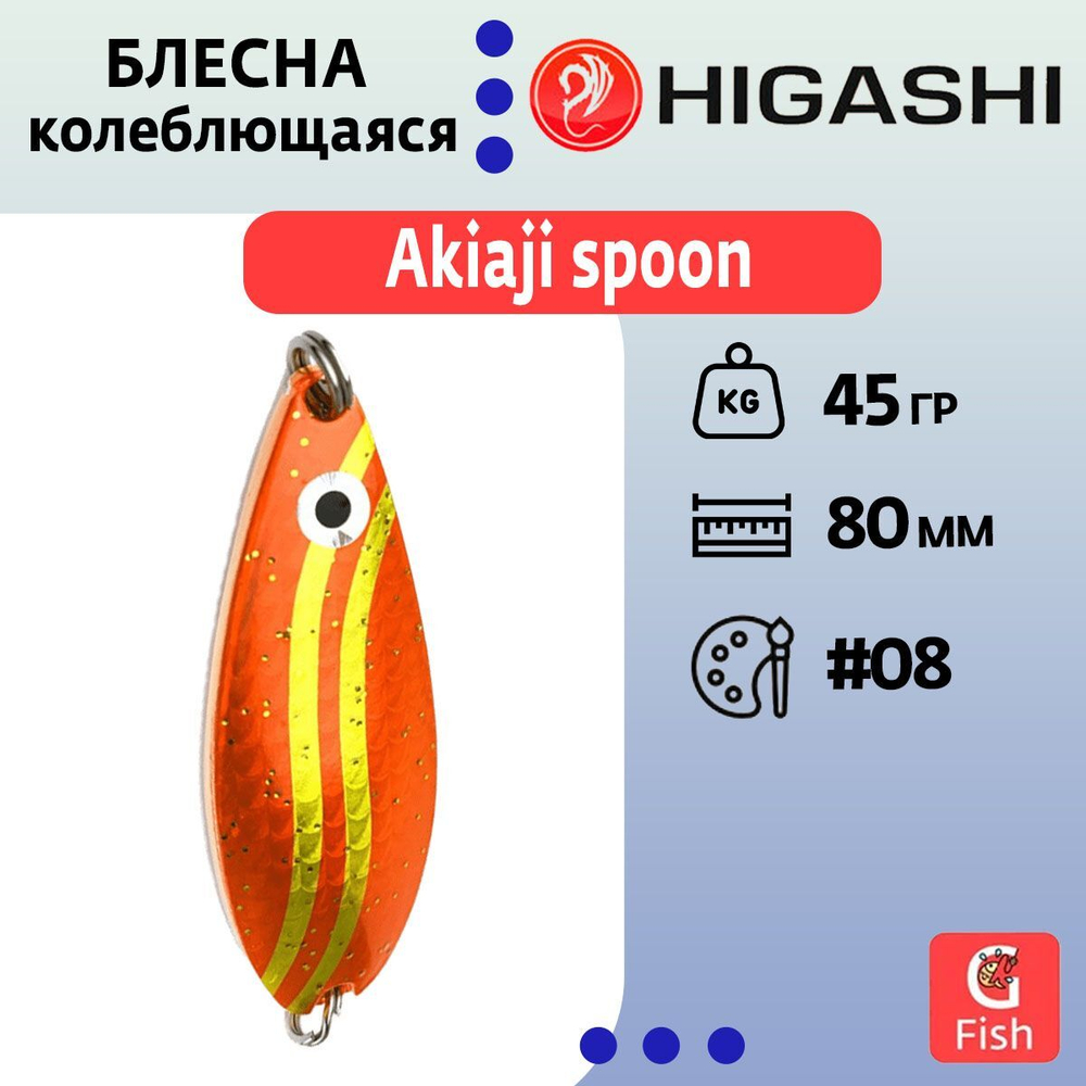 Блесна колеблющаяся HIGASHI Akiaji spoon 45g#19