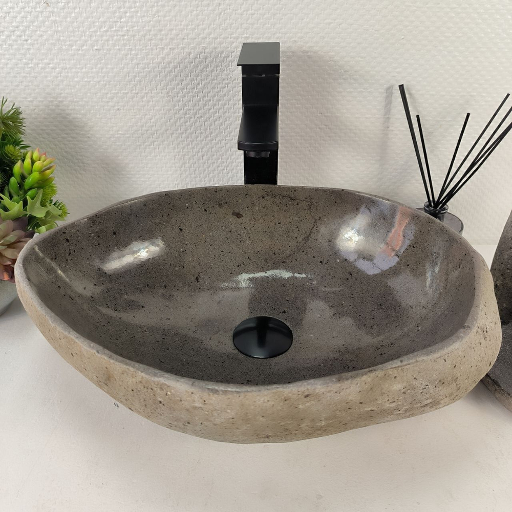 Каменная раковина из речного камня RS-05199 (46*34*15) 0861 из натурального камня