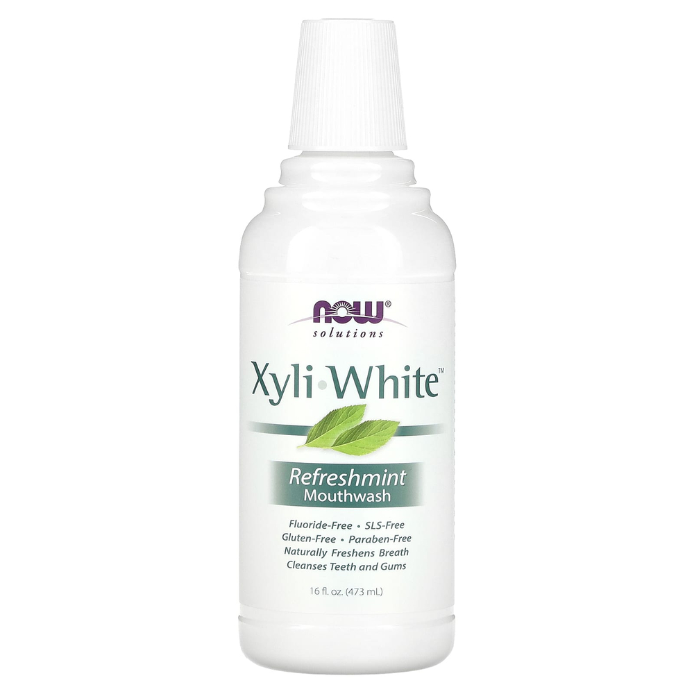NOW Foods, Solutions, XyliWhite, ополаскиватель для рта, без фтора, освежающая мята, 473 мл (16 жидк. унций)