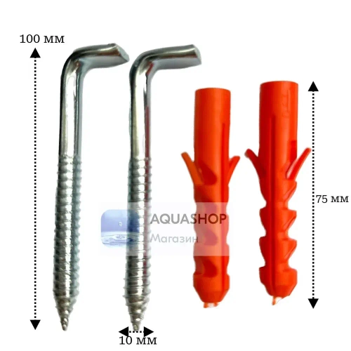 Крепеж для водонагревателя (бойлера) до 150л. "костыль" 10х100мм. с дюбелем, комп. 2шт. , SANTERA