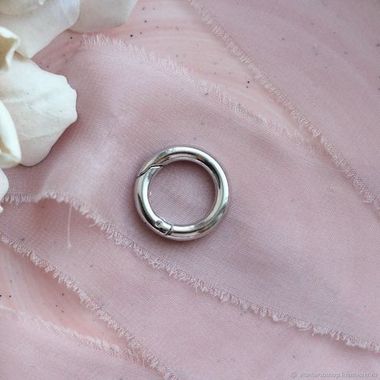 Замок карабин круглый, 20 мм родирование З047