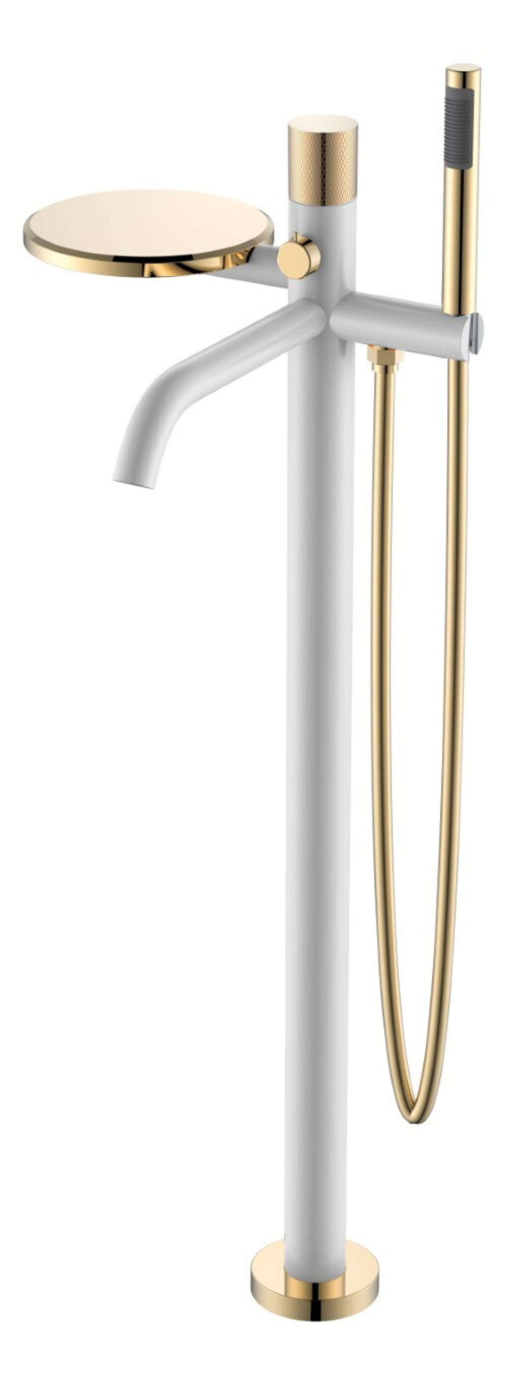 Смеситель STICK напольный WHITE DIAMOND GOLD