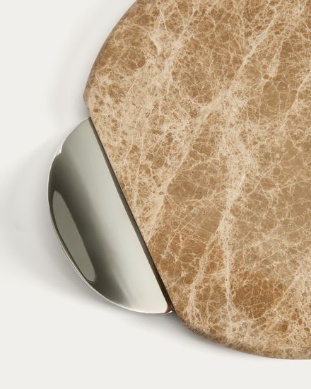 Сервировочная доска Adoma из мрамора и металла малая