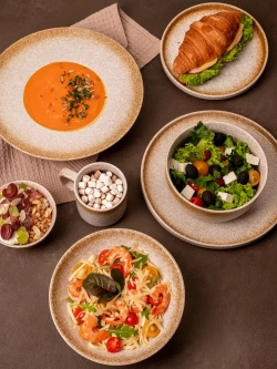 Тарелки 6 салатников глубокие для супа охра фарфор 16 см