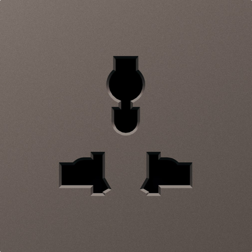 Накладка для розетки мультистандарт, со шторками 16A 250 В~, мокко, серия A07