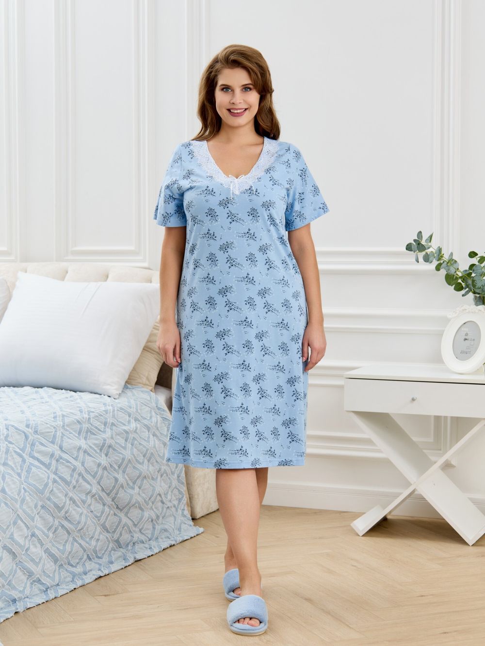 Ночная сорочка Канна-1 Виотекс ГОЛУБОЙ