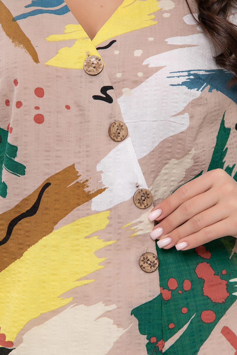 Блуза "Николь" (абстракция/беж) Б5772 LT Collection (Акция)