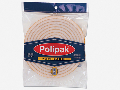 Уплотнитель дверной 0,8*2,2*306 см "POLIPAK", на клеевой основе