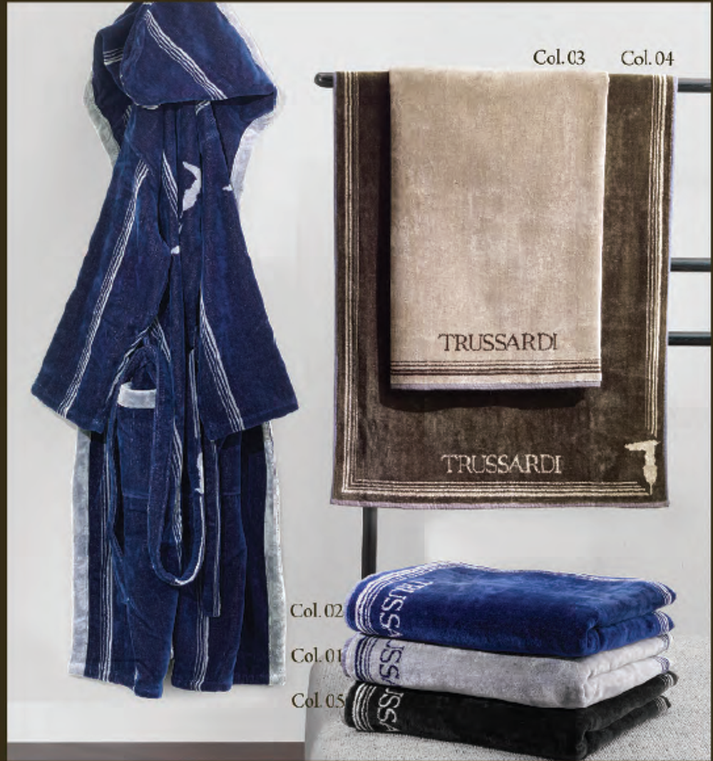 Полотенце пляжное 95х150 Trussardi Frame 001 grey