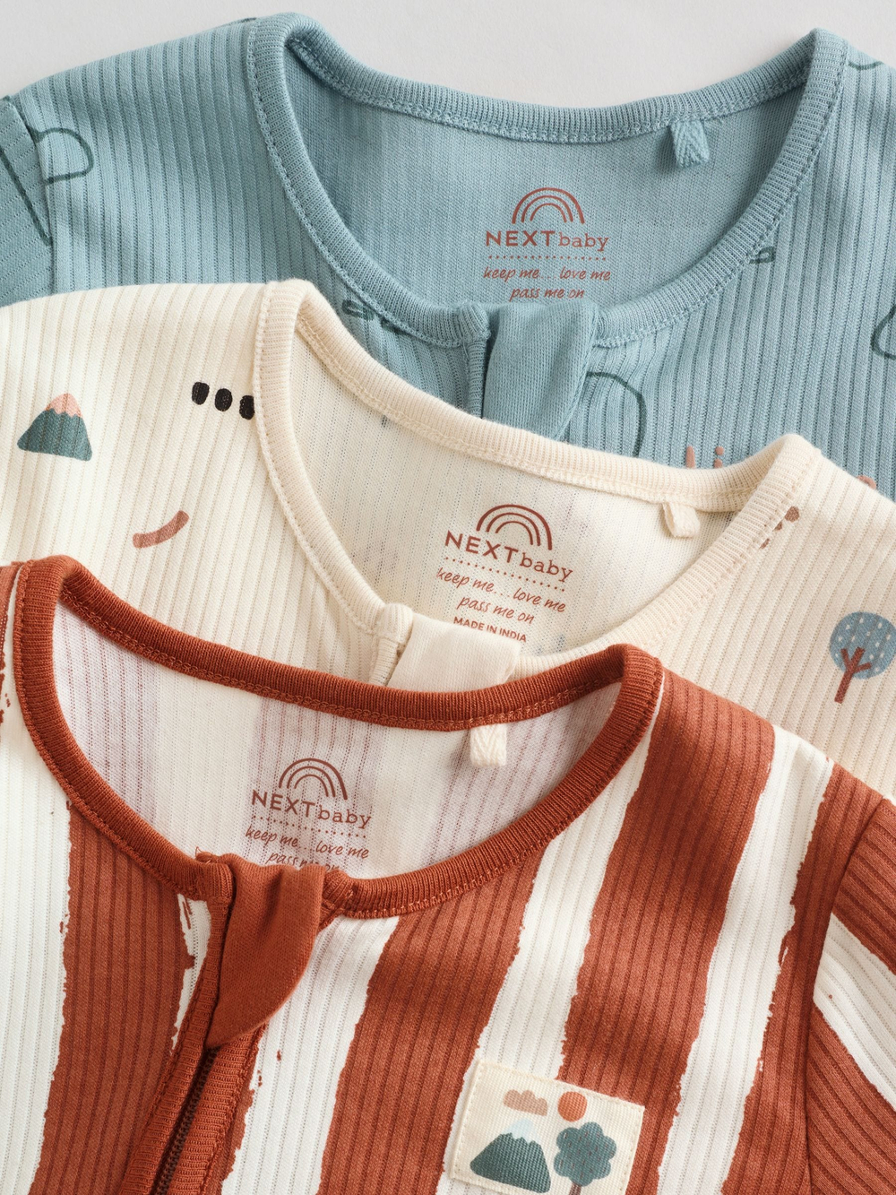 Комбинезон / Cлип для малышей Next F35-905, 3 шт., Кирпичный, Молочный