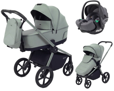 Детская коляска Rant Flex Therm Soft 3 в 1 с автокреслом Evomax Grey Forest Green