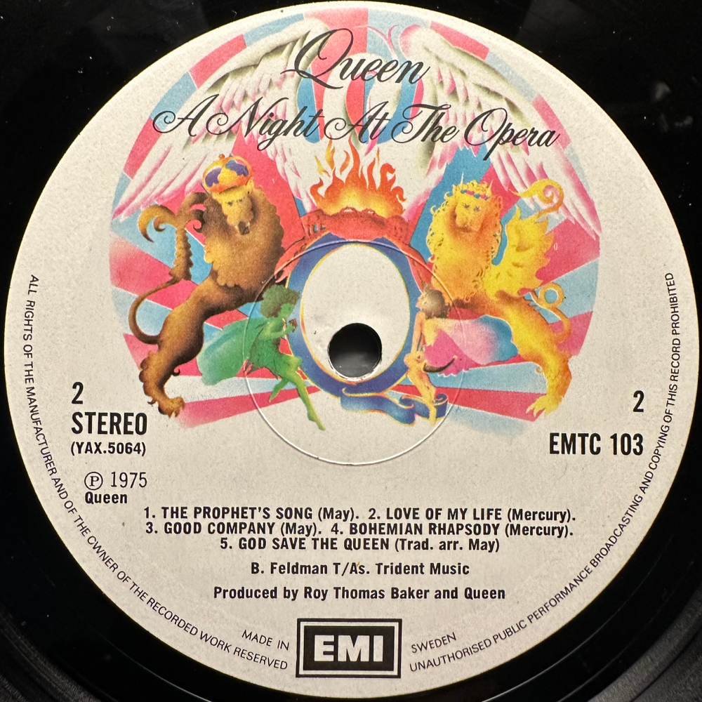 Queen - A Night At The Opera (Швеция 1975г.)