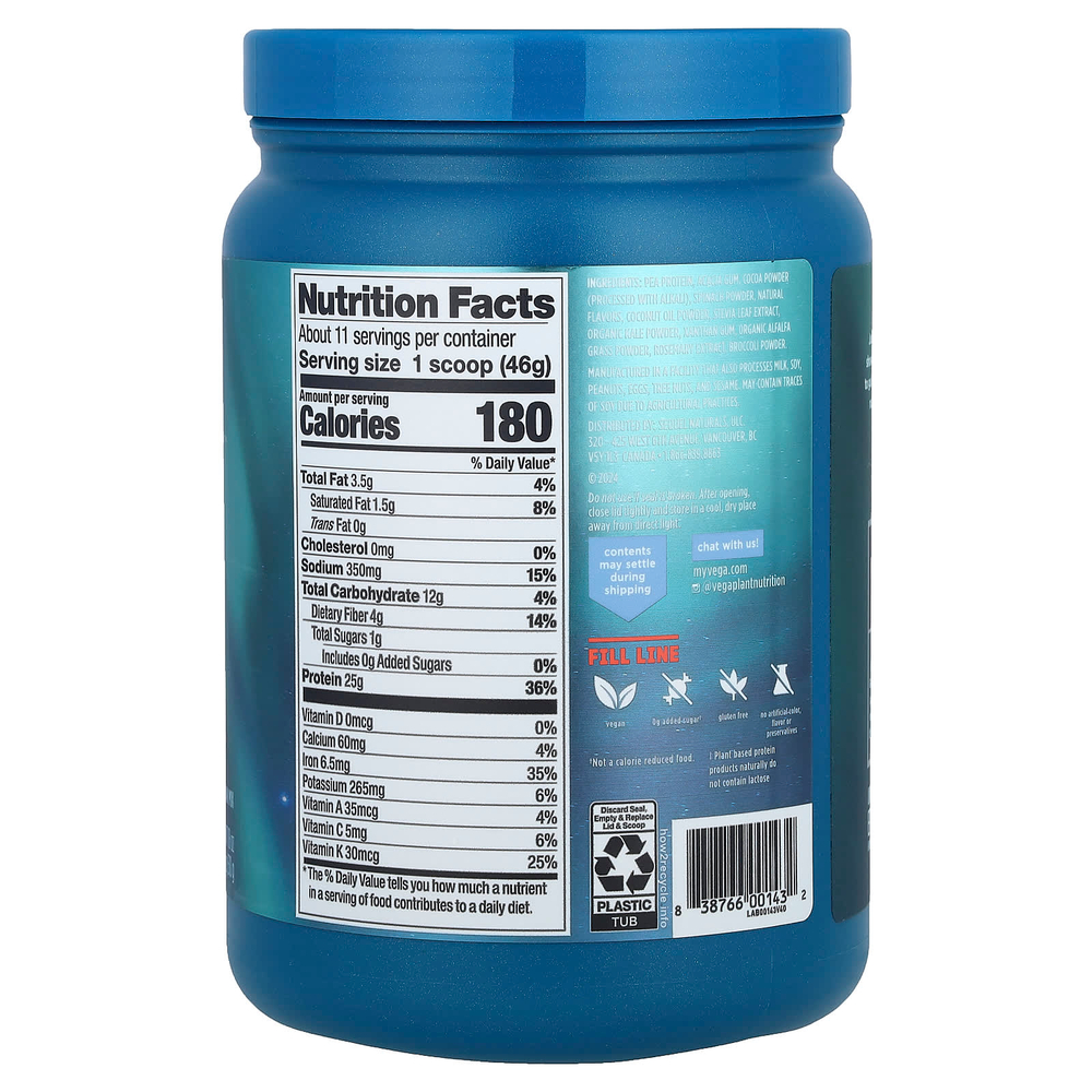 Vega, Premium, Protein + Supergreens™, сливочный шоколад, 510 г (1 фунт 2 унции)