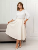 Юбка кожаная миди трапеция