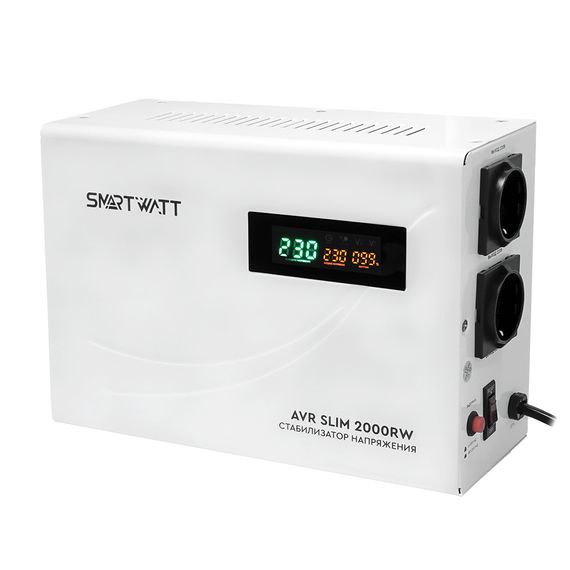 Настенный стабилизатор напряжения 2000 Вт SMARTWATT AVR SLIM 2000RW