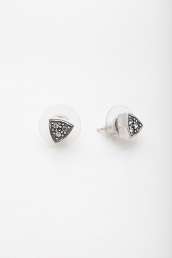 "Каган" серьги в серебряном покрытии из коллекции "Crystal Fang" от Jenavi с замком пусеты