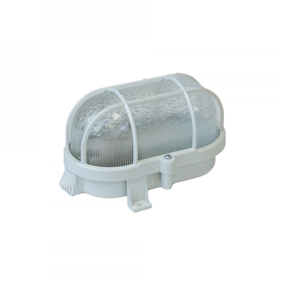 Светильник ЭРА НБП 01-60-002 с решеткой Евро пластик/стекло IP53 E27 max 60Вт 184х115х90 овал белый