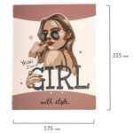 Тетрадь на кольцах А5 175х215 мм, 240 л., твердый картон, с разделителями, BRAUBERG, "Cool Girl", 404100