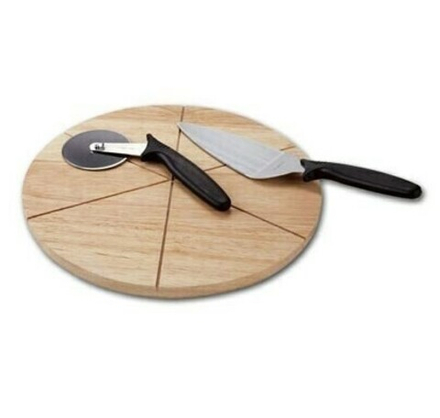 Доска для подачи пиццы d=30*2,2 см. на 6 сегментов, бук