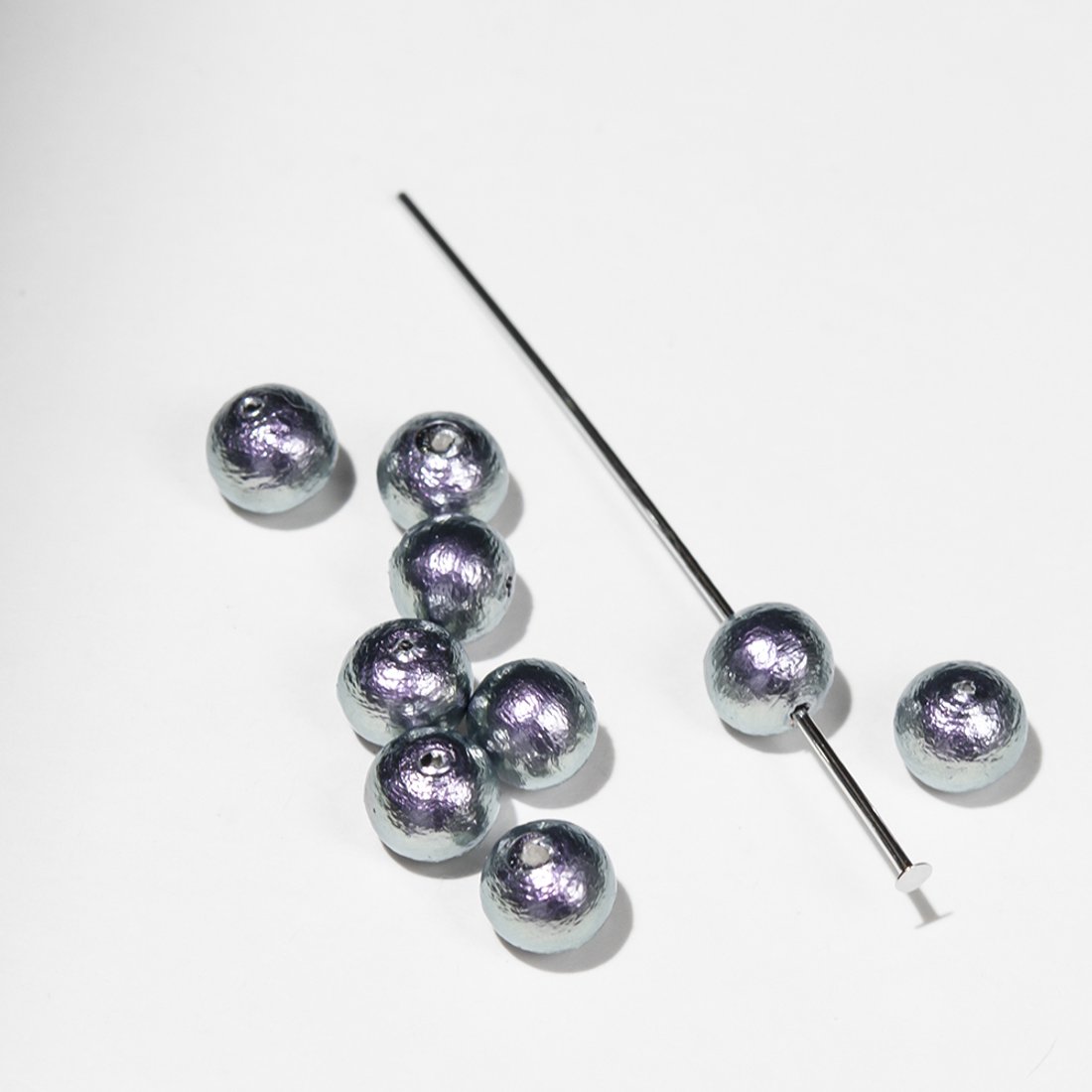 Хлопковый жемчуг, оттенок "Rich Gray", шар 6мм, сквозное отверстие