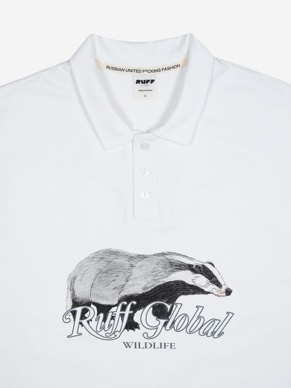 Поло Wildlife Badger белое - фото 4