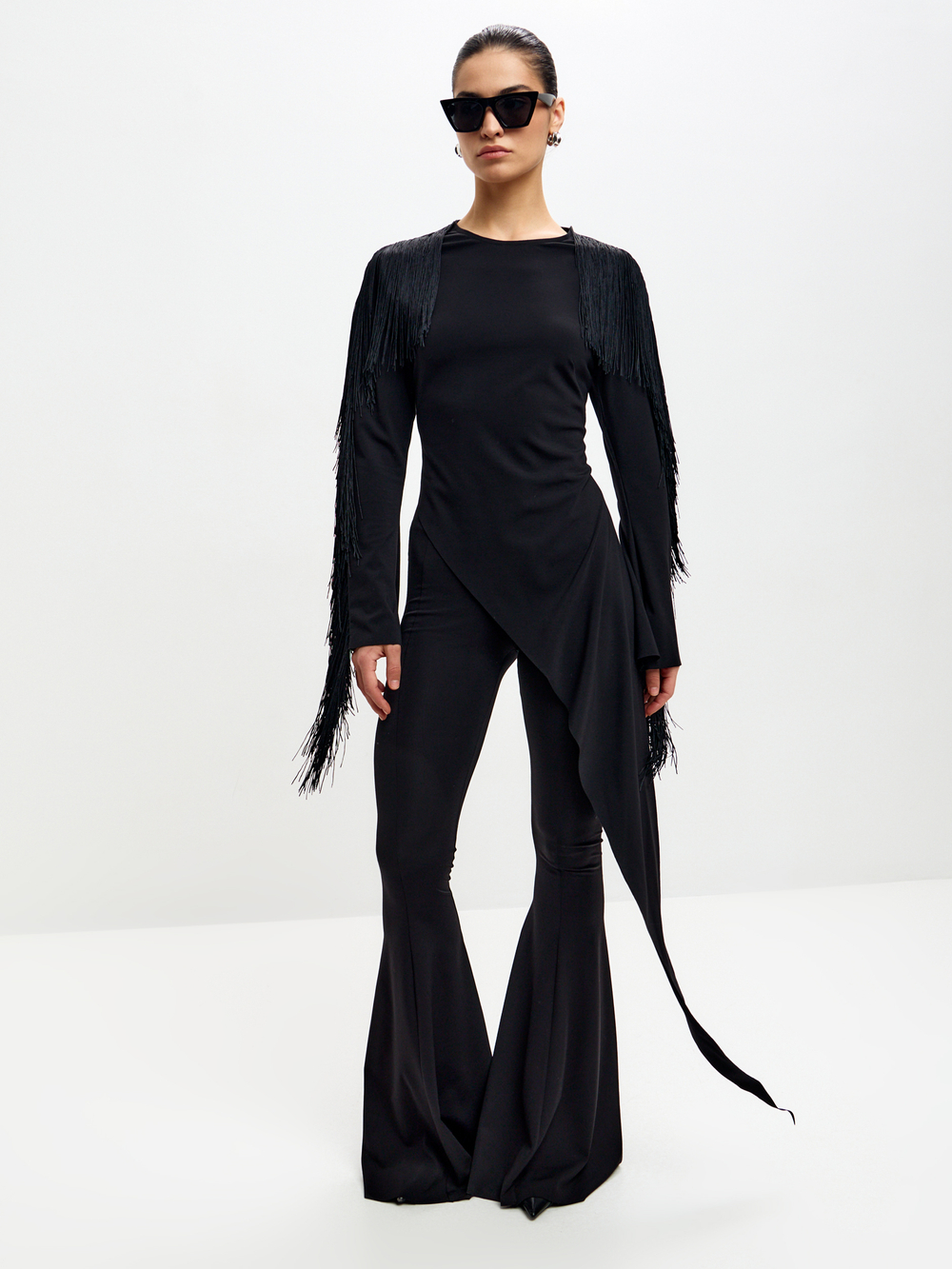 Лонгслив с бахромой