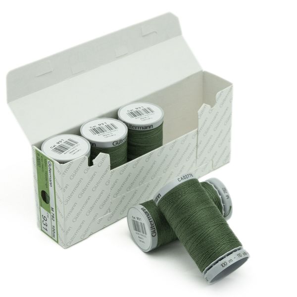 Нитки суперкрепкие Gutermann Extra Strong M782 №40 (100 метров), 5 кат. | 931 зеленый мох