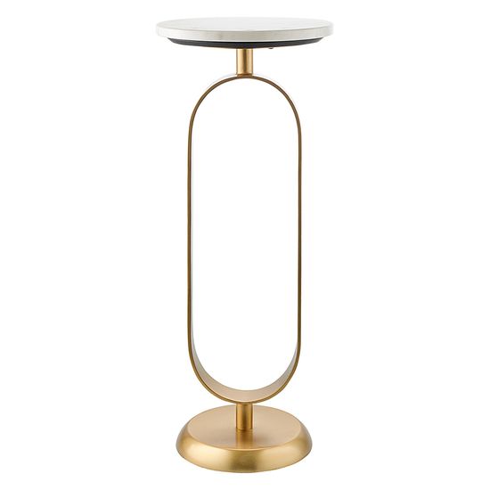 Столик приставной svein, D25,5 см, мрамор/золотой